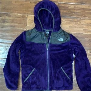 Girls Northface size 10-12 hooded fleece jacket